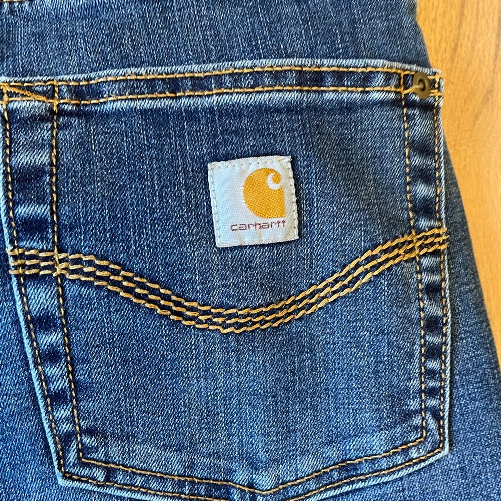 Womens Carhartt Relaxed Fit Flannel Lined Jeans Size 12 Regular - Picture 6 of 6